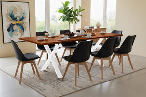 #nussbaumfarben #140(220)x90 #x-gestellweiß