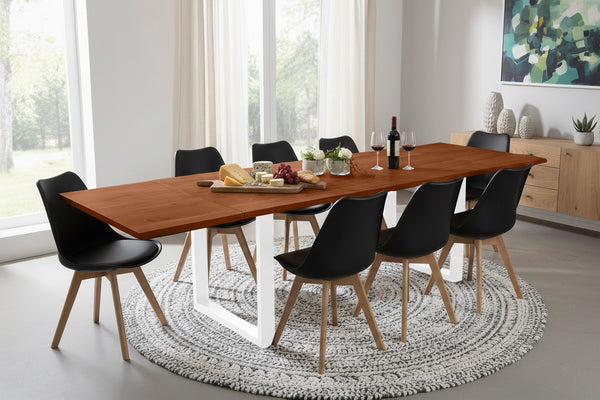#nussbaumfarben #180(280)x90 #u-gestellweiß