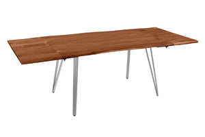 #nussbaumfarben #140(220)x90 #vierfuß-gestellsilber