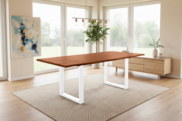 #nussbaumfarben #140(220)x90 #u-gestellweiß
