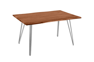 #nussbaumfarben #140(220)x90 #vierfuß-gestellsilber