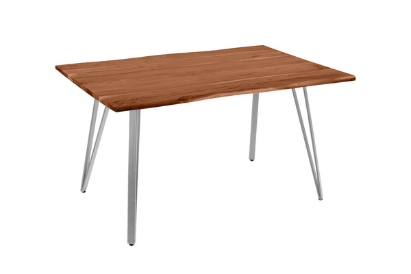 #nussbaumfarben #140(220)x90 #vierfuß-gestellsilber