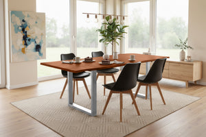 #nussbaumfarben #140(220)x90 #u-gestellsilber