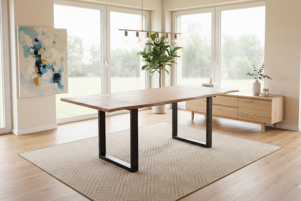#naturfarben #160(260)x90 #u-gestellschwarz