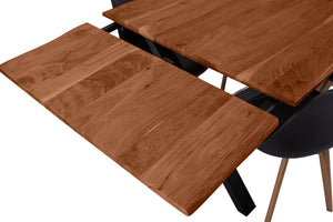 #nussbaumfarben #120(200)x90 #x-gestellschwarz
