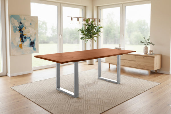 #nussbaumfarben #160(260)x90 #u-gestellsilber