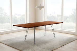 #nussbaumfarben #140(220)x90 #vierfuß-gestellsilber