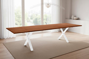 #nussbaumfarben #200(300)x100 #x-gestellweiß