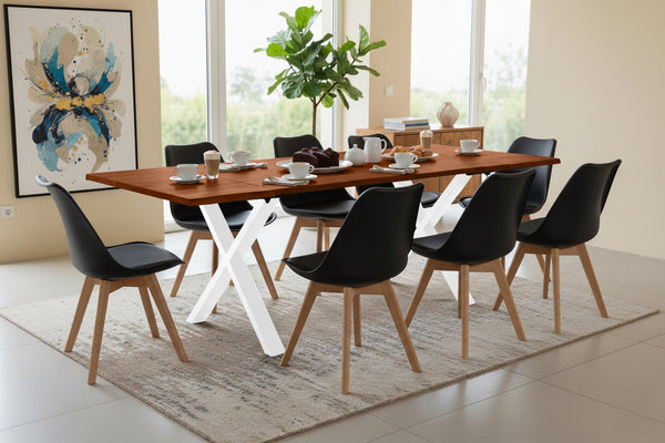 #nussbaumfarben #120(200)x90 #x-gestellweiß