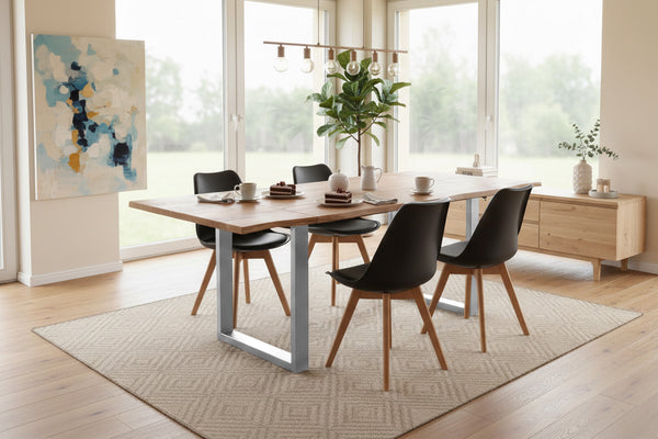 #naturfarben #160(260)x90 #u-gestellsilber