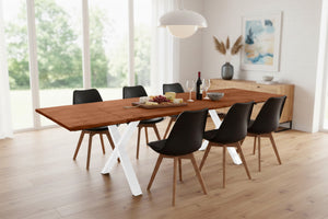 #nussbaumfarben #180(280)x90 #x-gestellweiß