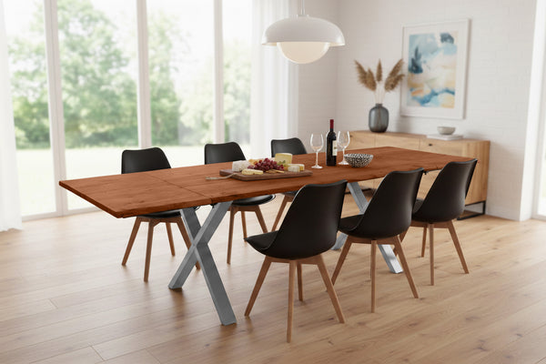 #nussbaumfarben #180(280)x90 #x-gestellsilber