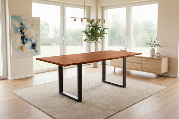 #nussbaumfarben #120(200)x90 #u-gestellschwarz