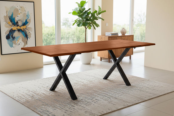 #nussbaumfarben #160(260)x90 #x-gestellschwarz