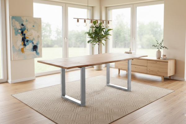 #naturfarben #120(200)x90 #u-gestellsilber