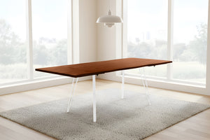 #nussbaumfarben #140(220)x90 #vierfuß-gestellweiß