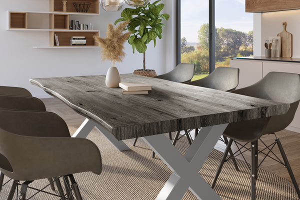 #holzgrau-optik #220x100 #x-gestellsilber