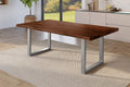 #holznussbaum-optik #220x100 #u-gestellsilber