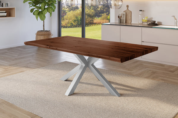 #holznussbaum-optik #180x90 #spider-gestellsilber