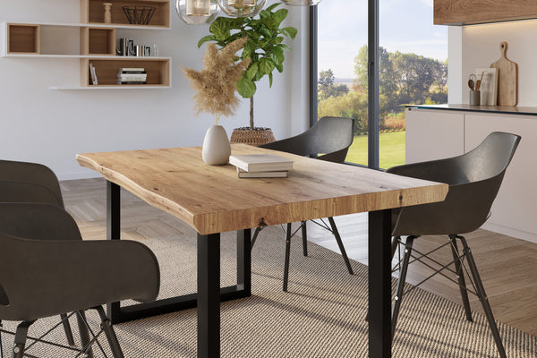 #holzwildeiche-optik #140x80 #u-gestellschwarz