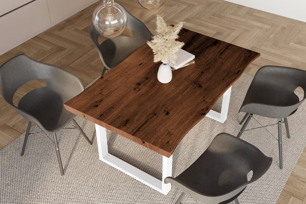 #holznussbaum-optik #120x80 #u-gestellweiß