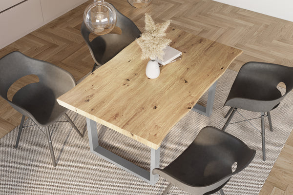 #holzwildeiche-optik #140x80 #u-gestellsilber