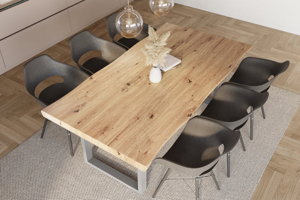 #holzwildeiche-optik #220x100 #u-gestellsilber