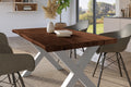 #holznussbaum-optik #120x80 #x-gestellsilber