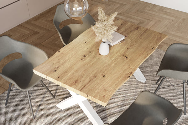 #holzwildeiche-optik #120x80 #x-gestellweiß