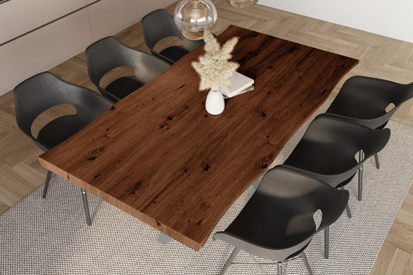 #holznussbaum-optik #220x100 #spider-gestellsilber