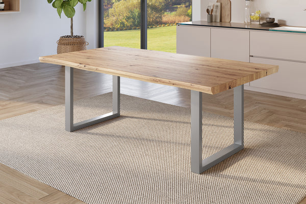 #holzwildeiche-optik #180x90 #u-gestellsilber