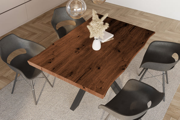 #holznussbaum-optik #120x80 #spider-gestellschwarz