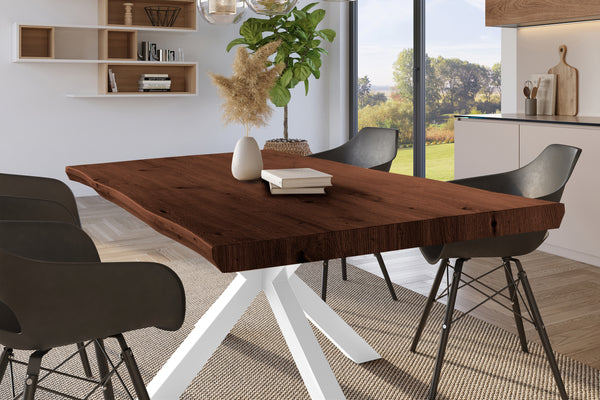 #holznussbaum-optik #120x80 #spider-gestellweiß