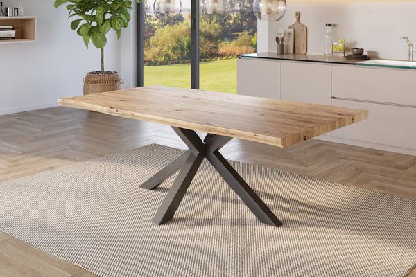 #holzwildeiche-optik #180x90 #spider-gestellschwarz