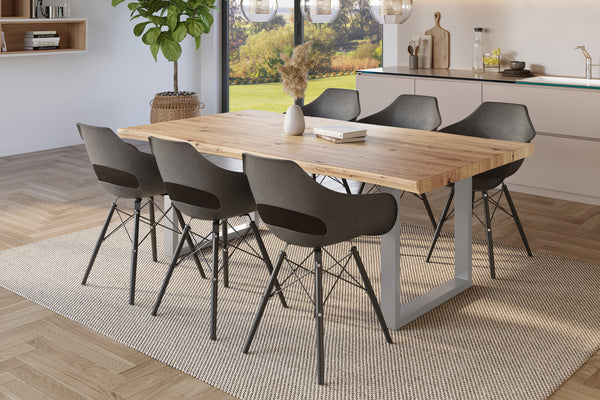 #holzwildeiche-optik #180x90 #u-gestellsilber
