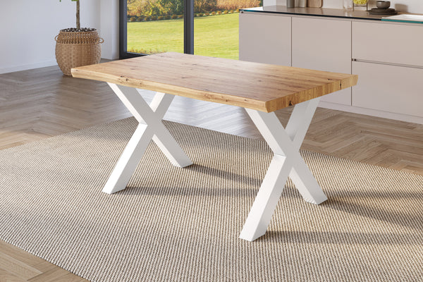 #holzwildeiche-optik #120x80 #x-gestellweiß