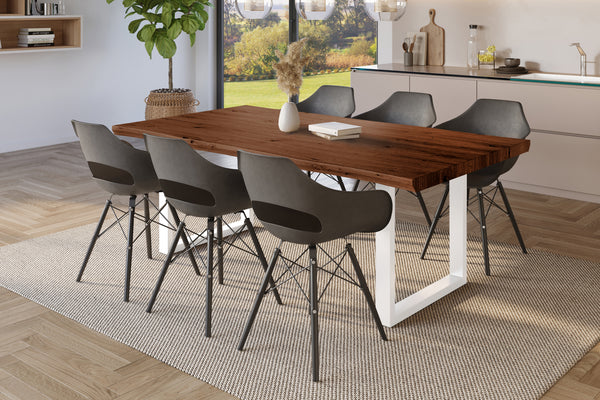 #holznussbaum-optik #180x90 #u-gestellweiß