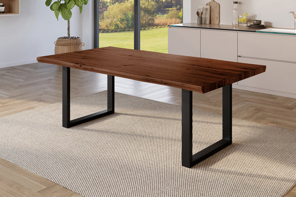 #holznussbaum-optik #180x90 #u-gestellschwarz