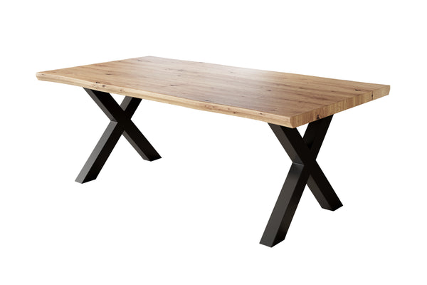 #holzwildeiche-optik #180x90 #x-gestellschwarz