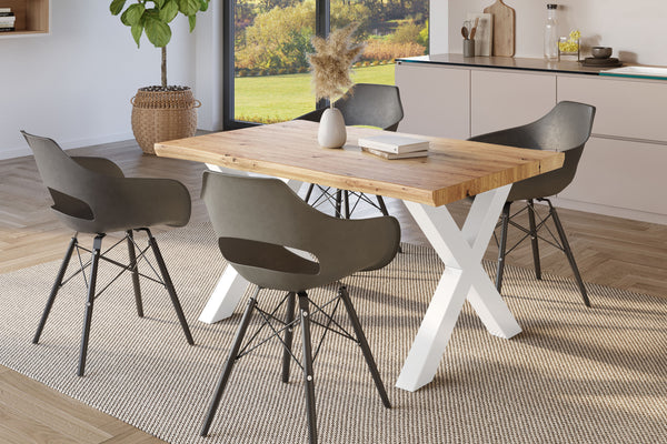 #holzwildeiche-optik #120x80 #x-gestellweiß