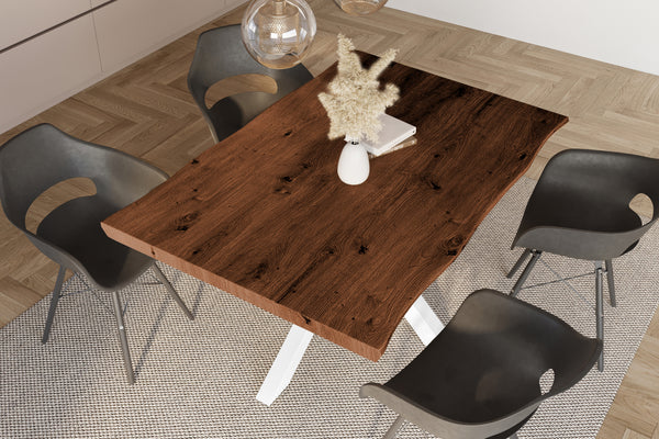 #holznussbaum-optik #140x80 #spider-gestellweiß