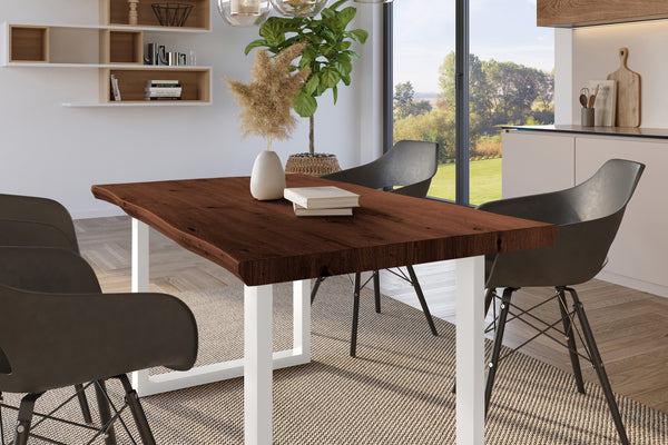 #holznussbaum-optik #120x80 #u-gestellweiß