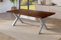 #holznussbaum-optik #180x90 #x-gestellsilber