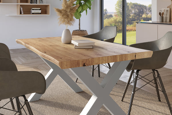 #holzwildeiche-optik #120x80 #x-gestellsilber