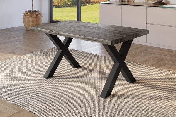#holzgrau-optik #140x80 #x-gestellschwarz