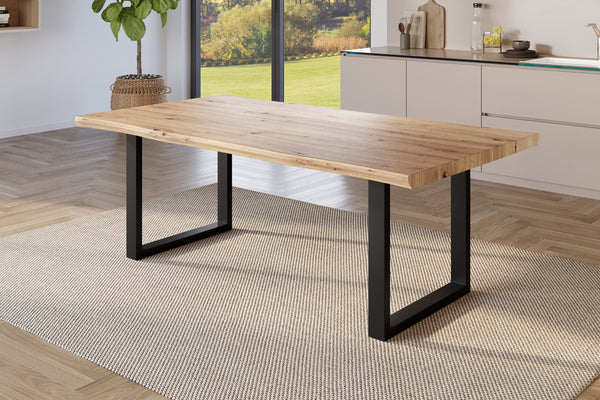 #holzwildeiche-optik #180x90 #u-gestellschwarz