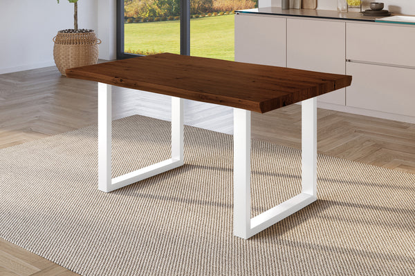 #holznussbaum-optik #140x80 #u-gestellweiß