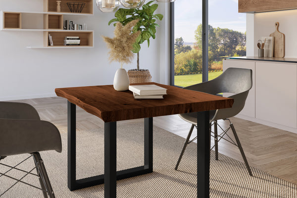 #holznussbaum-optik #80x80 #u-gestellschwarz