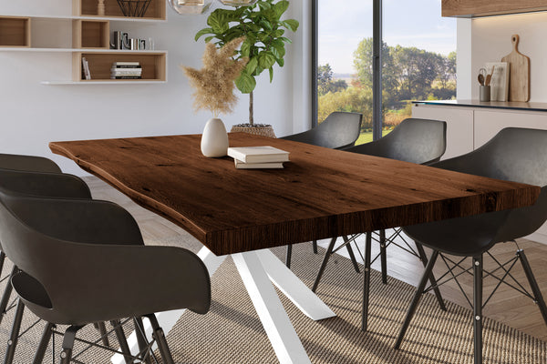 #holznussbaum-optik #220x100 #spider-gestellweiß