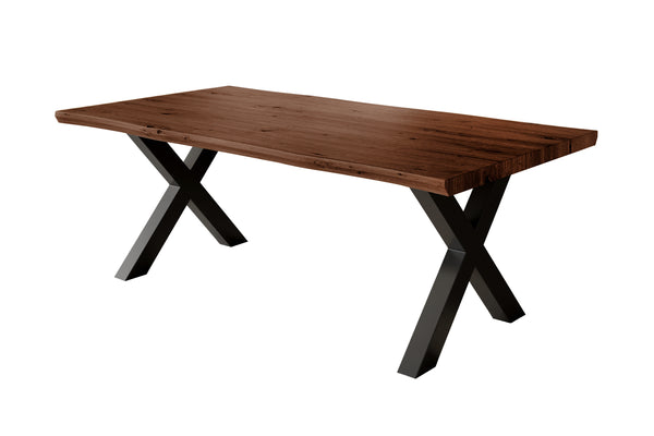 #holznussbaum-optik #180x90 #x-gestellschwarz